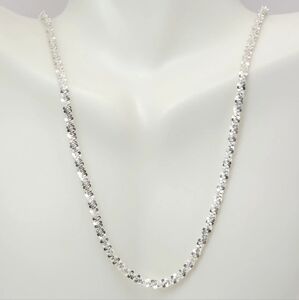 Signed Milor 950 Ultrafine Silver Necklace 24" Popcorn Chain Lobster Clasp 14g